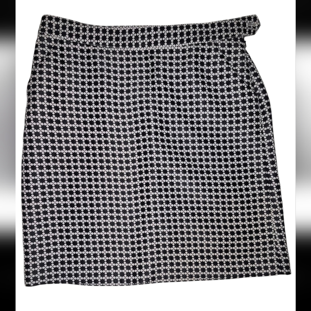 Brooks Brother 346 Geometric Skirt Ladies 6 Floral Pencil black